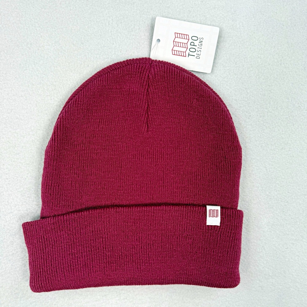 Topo Designs Damson Beanie Fuschia Wool Blend NEW